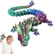 XPJBKC 3D Printed Dragon, 24 Inches 3D Dragon, Articulated Dragon, Fidget Dragon, Dragon Fidget Toy, Dragon Fidget, Articulated Gem Dragon Figure for Home Office Decor (Magic Gradient Dragon)