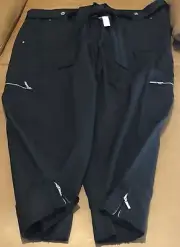 Women's White House Black Market Black Rayon/Cotton Capri Pants Size 14 NWT