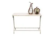 Willow & Silk Distressed Finish French Provincial Metal Console Table