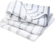 [Imabari Towel] Stripes Towel, Soft, Absorbent, Quick-Dry, Thin - 2 Pieces Bath Towel Sets, Blue + Grey