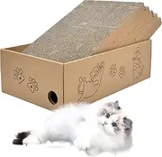 Cat Scratcher Box,5 Pack Cat Scratch Pad with Box, Cat Scratchers for Indoor Cats,Cardboard Cat Scratcher with Premium Scratch Textures,Protecting Furniture Cat Scratch Pad,Cat Scratching Board