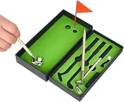 WEZCHUGHAOL Golf Pen Set Desktop Game, 3 Golf Clubs Pens with Balls and Flag, Red, Blue and Black InksPens (Black)