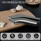 Garlic Press Stainless Steel Garlic Mincer with Brush No Need To Peel teMCQ