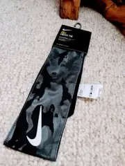 NIKE Dri-Fit Head Tie Camo Black White Grey Rafa Nadal Federer Tennis Headband