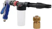 NUZAMAS High Pressure Spray Gun Foamer Sprayer Adjustable 2 in 1 Car Washing Foamaster Snow Car Cleaning Wash Hose With Foam Bottle Free Quick Fit Adapter - Blue