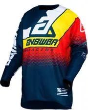 [Answer Racing] Answer Elite Korza Motocross Jersey, red-blue-yellow, Size S for Men Red Blue Yellow