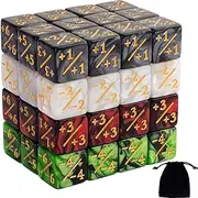 48 Pieces MTG Counter Dice Set +1/+1 Counters Tokens Marble Life Plus One Dice for Magic The Gathering, MTG, Table Top Game Accessories, 4 Styles
