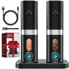 Electric Salt and Pepper Grinder Set, New Rechargeable Salt and Pepper Mill w...