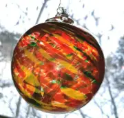 Hanging Glass Witch Ball 4" Diameter "Apocalypse Sunset" (1) WB9