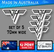 Van Halen style sticker PACK OF 5 laptop Bumper Decal Band Rock Vinyl Roth