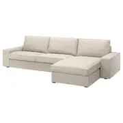 KIVIK 4-seat sofa with chaise longue, Gunnared beige