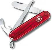 My First Victorinox Swiss Army Pocket Knife with 9 Functions, Red Trasparent