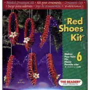 Beaded Ornament Kit, 6 Red Shoes by The Beadery