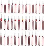 ASAKKURA 39pcs Terminal Removal Tool Kit Automotive Connector Pin Extractor with Ergonomic Handle Versatile Ejector Tools for Easy Terminal Disassembly Compatible with Various Connectors