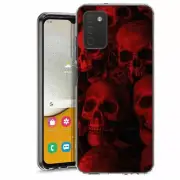 For Samsung Galaxy A03s A02s TPU Case Cover+Glass(Red Skull Stack)