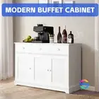 Buffet Sideboard Cabinet Kitchen Storage Hallway Table 3 Drawers 3 Doors White