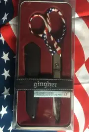 GINGHER DESIGNER DRESSMAKER SCISSORS RED WHITE AND BLUE ~ GLORY ~ 8" NIB!!!!!