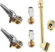 Gatuida Complete Air Pump Set 6pcs Brass Air Compressor Nozzle Adapters Quick Connect Inflation Tools Accessories for Tire Inflation