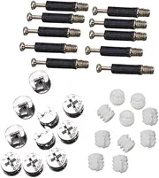 NAMOARLY Cam Lock Bolt Nuts 24 Sets Furniture Connecting Dowels Thread Fastening for Wood Construction