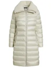 [Lauren Ralph Lauren] Faux-Shearling-Trim Down Coat in Beige