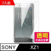 在飛比找PChome24h購物優惠-Sony Xperia XZ1 透明 手機鋼化膜 保護貼 3