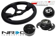 NRG 320 Pilota Leather BK IN steering wheel + 170H Hub Gen3 BK Release Lock LB b