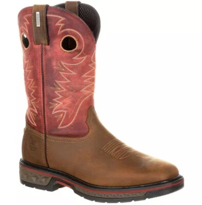 GEORGIA BOOT Men's Carbo-Tec LT Soft Toe Waterproof Pull-On Work Boot, Size 11 M