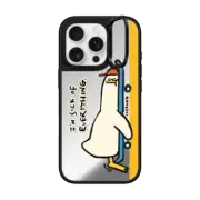 iPhone 16 Pro Mirror Ring Stand Case MagSafe Compatible I'M SICK OF EVERYTHING