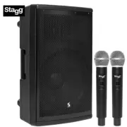 Stagg 15" 200W Bluetooth Battery Powered Active Speaker With Microphone AS15B US