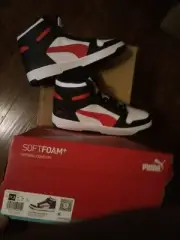 RARE Red Stripe 11.5 PUMA Rebound LayUp SL Parisian Night White Red