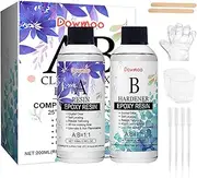 Misaakoeq Epoxy Resin Kit | White Epoxy | Not Yellowing and No Bubble Easy Mix 1:1 Casting & Coating for Jewelry Making, Art Resin