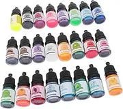 FONDOTIN 24Pcs Dye Pigment for DIY Resin Crafts Oily Epoxy Liquid Concentrate Solvent Versatile Color Mixing for