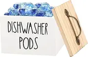 Dishwasher Pod Holder with Lid, Large Capacity Laundry Dryer Sheet Holder, Dishwasher Pod Container, Wide Opening Dishwasher Tablet Container, Practical Laundry Pod Holder for Laundry Pods(white,1)