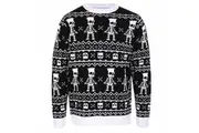The Simpsons Unisex Adult Bart Simpson Skeleton Knitted Jumper (Black/White) - UTHE2088