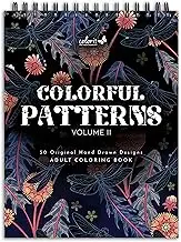 ColorIt Colorful Patterns, Volume II Spiral Bound Adult Coloring Book, 50 Illustrations Inspired by Nature, Animals, Plants & Flowers, Thick Paper, Perforated Edges, Hardback Covers & Ink Blotter