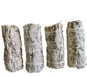 California White Sage Smudge Sticks 4x 4" Bundle Bulk Genuine Cali Sticks