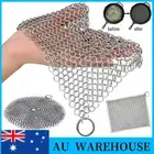 Cast Iron Cookware Kitchens Tool Chainmail Scrubber Cleaner Stainless Steel AU