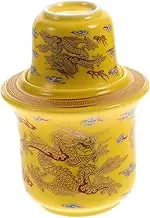 Vaguelly 1 Set Ceramic Liquor Warmer Hand Painted Drinking Cup for Safe Use for Chinese Minimalist Style Gatherings Convenient and Design for Liquor Enjoyment