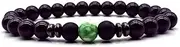 [IBOWZ] Crystal Bracelet Bead Bracelets Chakra Bracelets for Women, 7 Chakra 8Mm Natural Tourmaline Stone Beads Obsidian Elastic Bangle Inspiration Jewelry Pray Yoga Energy Reiki Charm Coup