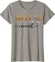 [X.Style] Aunt of The Wild One Toddler Birthday Family Bday Leopard ds101 T-Shirt (3XL) Slate Grey