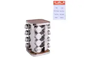 Clevinger 16 Piece Rotating Spice Rack Organiser/Free 40pc Pantry Label Stickers