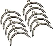 uxcell Metal Purse Frames - 4.1" 10Pcs Kiss Lock Clasp Frame Arch Embossed Clutch Frame for Coin Purse Bag Making DIY Craft, Bronze