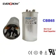 Capacitor Round Dual Run 40 + 7.5 uf mfd 370/440 Volts for HVAC Motors
