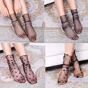 [TYKGD] Women's Socks New Spring and Summer Thin Middle Tube Transparent Mesh Socks Women's Fashion All-Around Mesh Breathable Lace Socks
