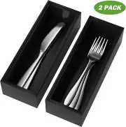 Set of 2 Stackable Drawer Organizers Tray for Kitchen Flatware Utensils Vanity
