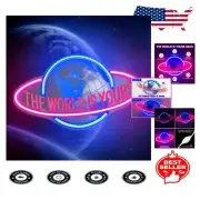 Scar-Face Inspired Neon Sign: 'The World is Yours' LED Wall Art - Ice Blue & Red