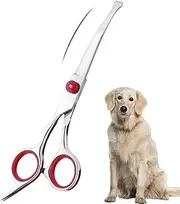 Dog Grooming Scissors, Pet Grooming Scissor with Safety Round Tip, Stainless Steel Dog Cat Grooming Shears (Curved Scissor)