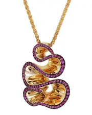 De Grisogono 18K 2.00 ct. tw. Pink Sapphire Zigana Necklace (Authentic Pre-Loved)