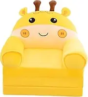 Kids Foldable Sofa Bed Folding Chair Bed with Zipper Cute Floor Mattress Couch Armchair for Bedroom Living Room, Yellow