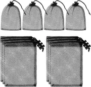 10PCS Small Mesh Bags Drawstring Black Mesh Drawstring Bag Mini Nylon Net Bags